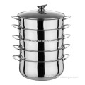 Fives layers stainless steel single bottom steamer pot